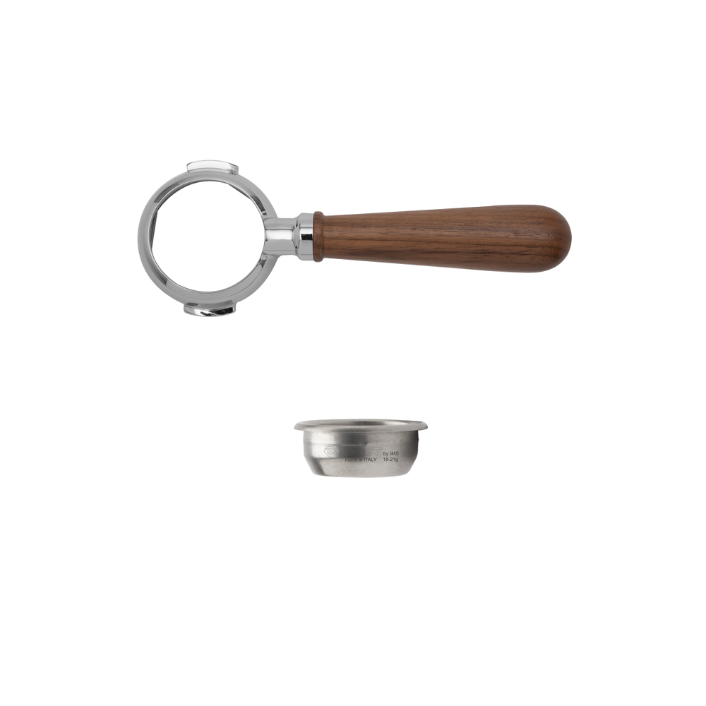 Lelit58 Bottomless Portafilter – 58 mm – Walnut