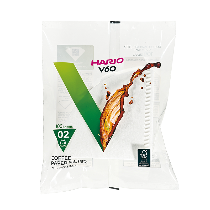 Hario V60 papieren filters, wit, maat 02