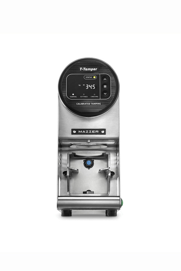 Mazzer T-Tamper automatic tamper, black, three-quarter view